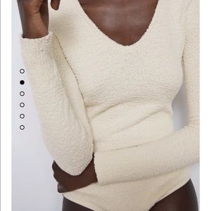 Zara knit sherpa teddy bodysuit